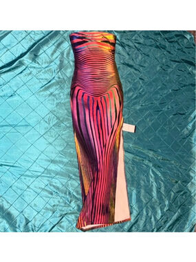 Women's Anewsta Strapless Zebra Print Maxi Dress